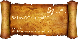 Szlovák Arnó névjegykártya